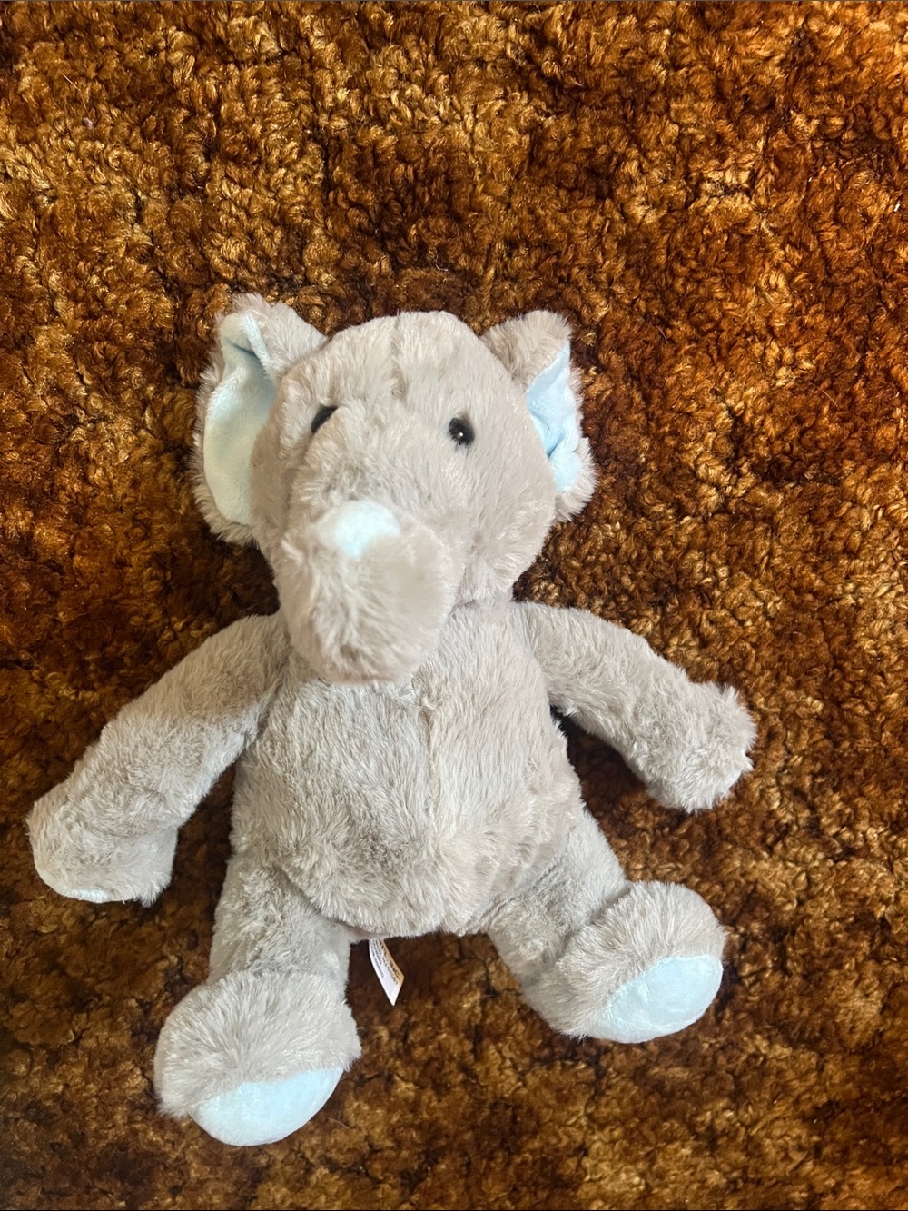 Plush Elephant Stuffed Animal - Soft Taupe Cuddly Toy